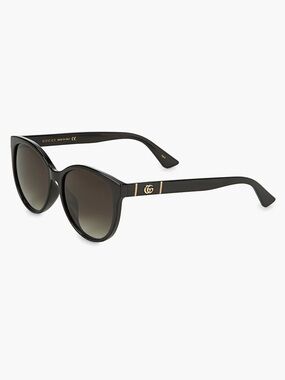 Gucci Black Cat-Eye Sunglasses with Navy Case & Dust Bag